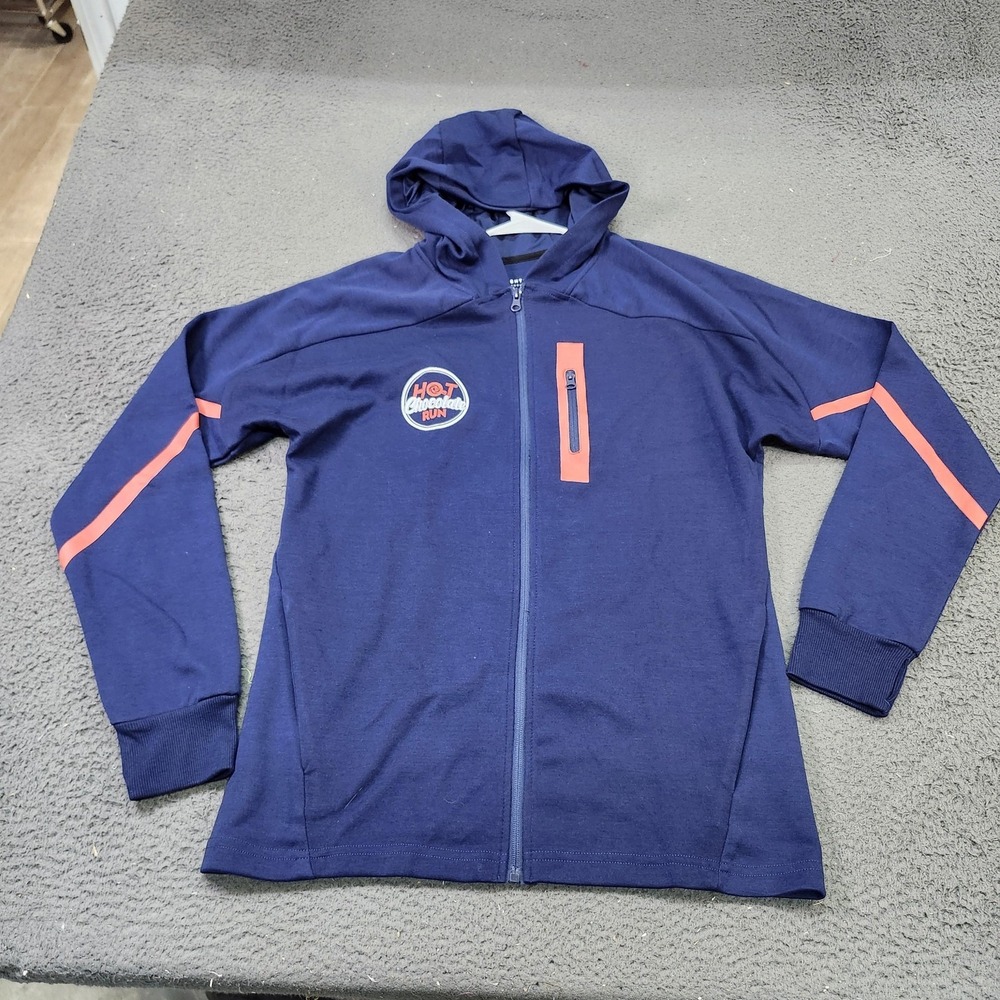 Hot Chocolate Run Jacket Womens Large Blue Full Zip Running Ventures Endurance